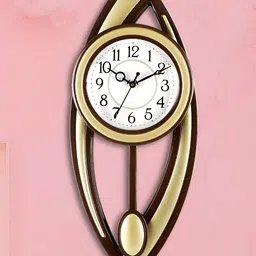 Attractionz Gold-Toned & White Analogue Contemporary Wall Clock-image-37