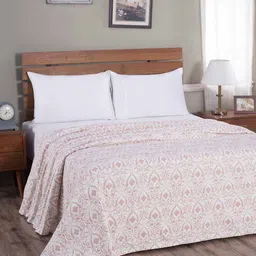 MASPAR Mauve & White 318 GSM Printed Double Bed Cover-3