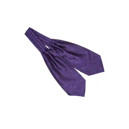 The Tie Hub Men Purple Paisley Woven Design Tailored Cravat-image-95