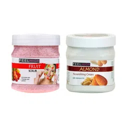 FEELHIGH Set of Mix Fruit Body Scrub & Almond Nourishing Cream - 500 ml each-30