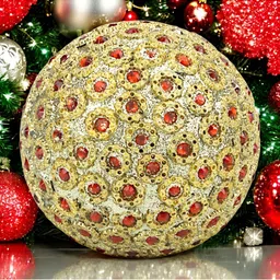 Hind Decor Yellow & Red Metallic Christmas Decorative Ball-image-86