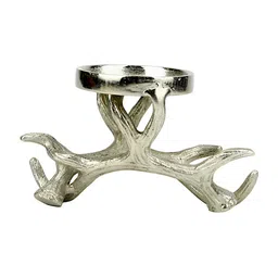Hind Decor Silver-Toned Textured Glossy Branch Shape Candle Holder-image-42