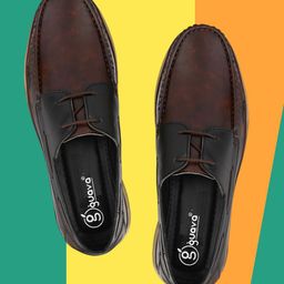 Guava Men Textured Contrast Sole Boat Shoes-43