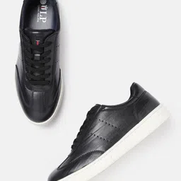Louis Philippe Sport Men Black Solid Sneakers with Perforated Detail-image-93
