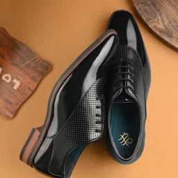 House of Pataudi Men Textured Formal Derbys-picture-26