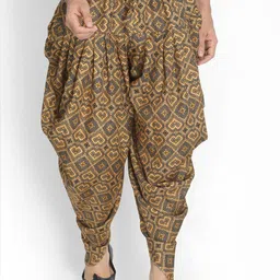 VASTRAMAY Men Yellow Printed Cotton  Dhotis-image-39