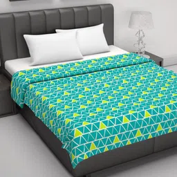 Divine Casa Green & Lime Green Geometric AC Room 120 GSM Double Bed Dohar-image-96