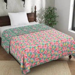 EverHOME Purple & Pink Floral AC Room 150 GSM Single Bed Dohar-image-43