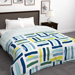 Story@home White & Green 180 GSM Reversible Double Bed Comforter-34