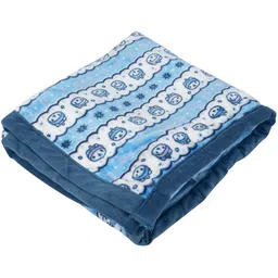 MeeMee Kids Blue & White Cartoon Characters Heavy Winter 350 GSM Single Bed Blanket image 4