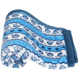 MeeMee Kids Blue & White Cartoon Characters Heavy Winter 350 GSM Single Bed Blanket image 5