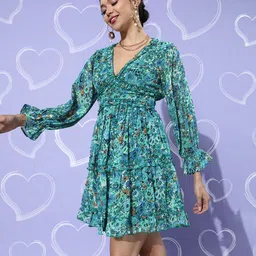 QUIERO Women Tropical Ruffled Dress-image-65