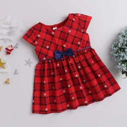 MANY FROCKS & Red Checked Cotton Dress-image-75