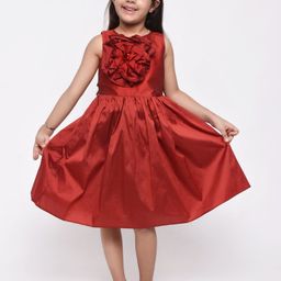 Jelly Jones Girls Red Silk Dress-picture-56