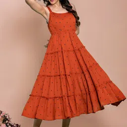 KASYA Floral Printed Tiered Fit & Flare Ethnic Dresses-picture-42