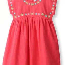 Beebay Girls Checked Cotton Fit and Flare-24
