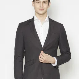 Bruun & Stengade Men Grey Self-Design Slim-Fit Single-Breasted Formal Blazer-picture-56