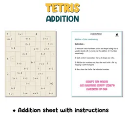 wonderLearn  Kids Pink & White Tetris Math Puzzle Board Game Learning and Development Toys image 3