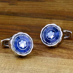 ZIVOM Silver-Plated Round Textured Formal Shirt Cufflink-picture-12