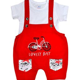 BAESD Infant Kids Embroidered Pure Cotton Dungaree-25