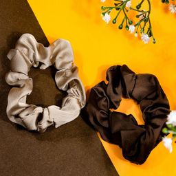Jewelz Women Set of 2 Satin Scrunchies Ponytail Holders-image-24