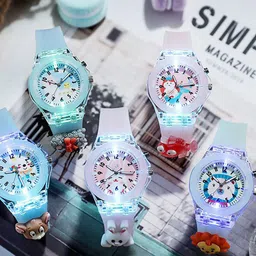 Shocknshop Printed Dial & Straps Scratch Resistant Analogue Watch LED Rabbit P327 image 2