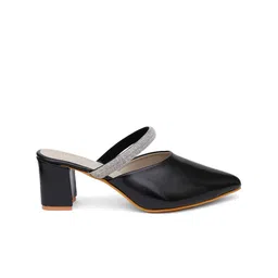 FABBHUE Pointed Toe Party Block Mules image 2