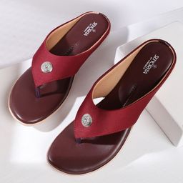 Senorita Women Red T-strap Flats-picture-12