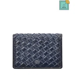Eske Unisex Navy Blue Textured Leather Card Holder-12