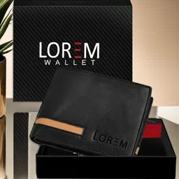 LOREM Men Black Two Fold Wallet with SIM Card Holder-51