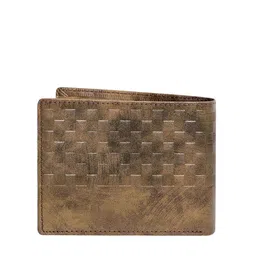 LOREM Men Brown Textured Two Fold Wallet with SIM Card Holder image 5