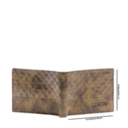 LOREM Men Brown Textured Two Fold Wallet with SIM Card Holder image 3