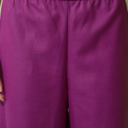 Vishudh Purple Yoke Design Thread Work Straight Kurta With Palazzos & Dupatta image 5
