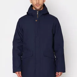 LINDBERGH Men Navy Blue Solid Hooded Padded Jacket-46