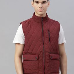 Pierre Carlo Men Burgundy Quilted Jacket-68