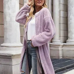 StyleCast Women Lavender Longline Open Front Jacket-picture-18