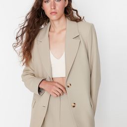 Trendyol Single-Breasted Notched Lapel Collar Blazer-image-57