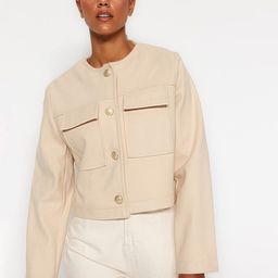 Trendyol Round Neck Tailored Jacket-image-20