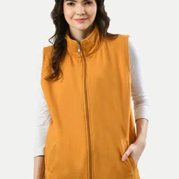 IndiWeaves Mock Collar Sleeveless Sweater Vest-image-73
