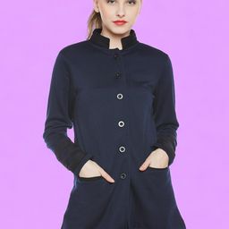 BAESD Women Camouflage Fleece Lightweight Longline Tailored Jacket-image-38