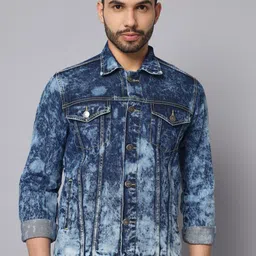 The Dry State Men Blue Washed Denim Jacket-picture-10