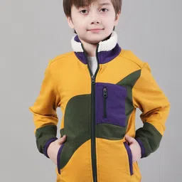 HOUSE OF VEDAS Boys Colourblocked Mock Collar Lightweight Bomber Jacket-image-87