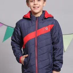 Monte Carlo Boys Colourblocked Hooded Neck Lightweight Zip Detail Padded Jacket-image-25