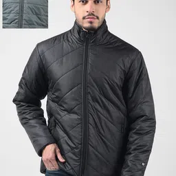 Numero Uno Men Mock Collar Solid Casual Padded Lightweight Jacket-50