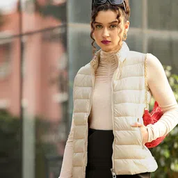 MANGO Women Beige Padded Jacket-image-69
