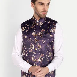 Vandnam Fabrics Men Floral Printed Nehru Jacket-picture-12