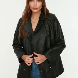 Trendyol Textured Self Design Tailored Jacket-3