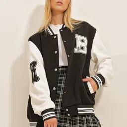 Trend Alacati stili Stand Collar Varsity Jacket-image-65