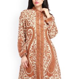 Exotic India Women Woollen Longline Quilted Jacket-image-13
