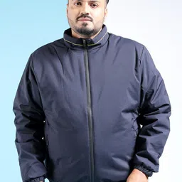 HARDSODA Plus Size Mock Collar Lightweight Bomber Jacket-7